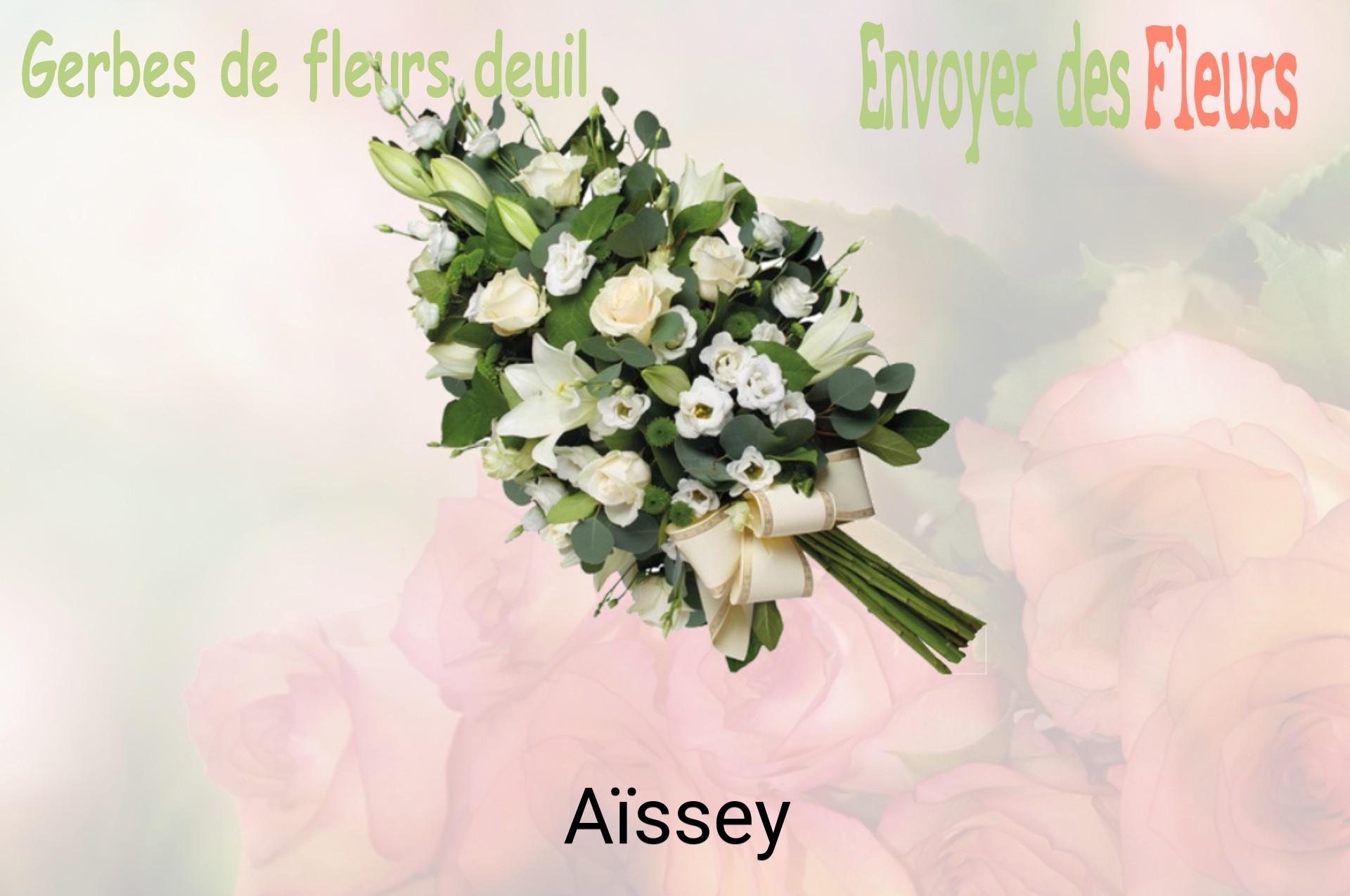 Gerbe de fleurs de deuil livrée à Aïssey